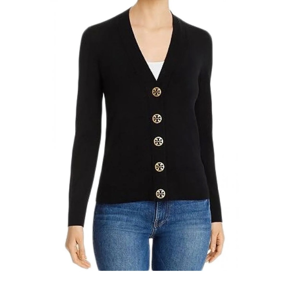 Tory Burch black wool cardigan size S